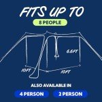 SUN NINJA Beach Tent Shelter with UPF50+ Protection, Includes Sand Shovel, Ground Pegs, Stability Poles, Outdoor Pop Up Shade Canopy for Camping, Fishing, Backyard Fun