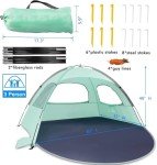 WhiteFang Portable Beach Tent for 3 - UV Protection