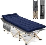 Portable Camping Cot with Mattress for Adults and Kids