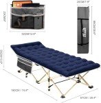 Portable Camping Cot with Mattress for Adults and Kids