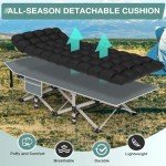 Heavy-Duty Portable Camping Cot with Mattress