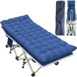 GETOVIN Heavy-Duty Camping Cot with Thick Pad
