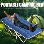 GETOVIN Heavy-Duty Camping Cot with Thick Pad