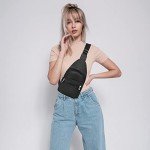 Women's Small Crossbody Sling Backpack - Black