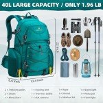 Waterproof 40L Hiking Backpack with Rain Cover