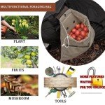 Collapsible Leather Canvas Foraging Pouch - Green