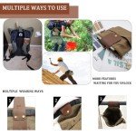 Collapsible Leather Canvas Foraging Pouch - Green