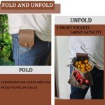 Collapsible Leather Canvas Foraging Pouch - Green