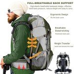 Loowoko 50L Waterproof Hiking Backpack with Rain Cover