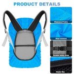 2 Pack Waterproof Backpack Rain Covers – Black & Blue
