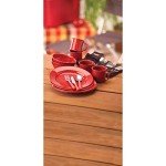 Coleman 24-Piece Enamel Dinnerware Set for Camping