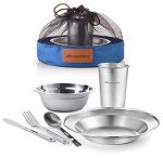 Wealers Stainless Steel Camping Mess Kit for One