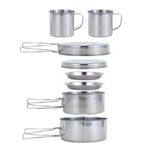 Compact 8-Piece Camping Cookware Set for Hiking