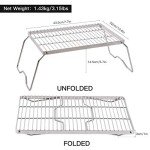 REDCAMP 17" Folding Stainless Steel Campfire Grill