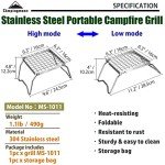 Portable Folding Campfire Grill for Camping