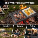 Portable Folding Campfire Grill with Heavy Duty Grate