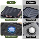 Portable 2-Burner Camping Stove with Griddle