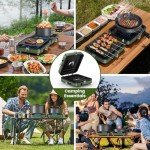 Portable 2-Burner Camping Stove with Griddle