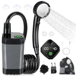Spopal Rechargeable Camping Shower with LED Display