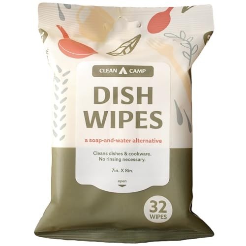 Biodegradable Pre-Moistened Camp Kitchen Dish Wipes