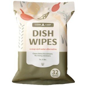 Biodegradable Pre-Moistened Camp Kitchen Dish Wipes