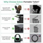 Portable Camping Toilet with Lid and Paper Holder