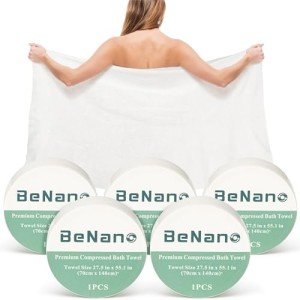 Large Compressed Travel Towels - 5 Pack