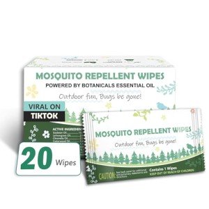 Natural Mosquito Repellent Wipes - Travel Size Pack
