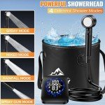 Rechargeable Portable Camping Shower with Foldable Bucket