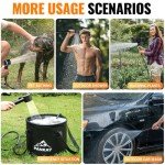 Rechargeable Portable Camping Shower with Foldable Bucket