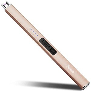 Windproof USB Rechargeable Electric Arc Lighter - Champagne Gold