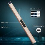 Windproof USB Rechargeable Electric Arc Lighter - Champagne Gold