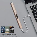 Windproof USB Rechargeable Electric Arc Lighter - Champagne Gold