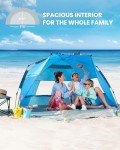 OutdoorMaster 4-Person Pop Up Beach Tent - Blue