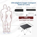 Portable Folding Camping Table - Aluminum Top