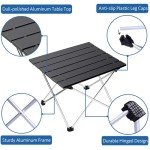 Portable Folding Camping Table - Aluminum Top