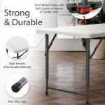 Adjustable Height 4-Foot Foldable Camping Table
