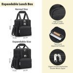 Insulated Double Deck Cooler Lunch Bag - Black