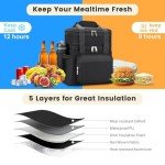 Insulated Double Deck Cooler Lunch Bag - Black