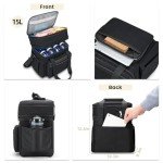 Insulated Double Deck Cooler Lunch Bag - Black