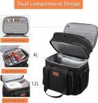 Expandable Insulated Lunch Box Cooler Bag - Black