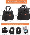 Expandable Insulated Lunch Box Cooler Bag - Black