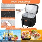 Expandable Insulated Lunch Box Cooler Bag - Black