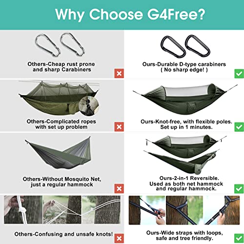 G4Free Double Camping Hammock with Mosquito Net