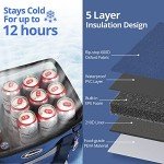 Extra Large Collapsible Insulated Camping Cooler - Blue