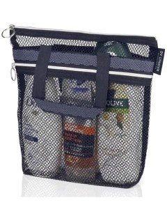 Quick-Dry Mesh Shower Bag with Zipper and Pockets