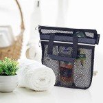 Quick-Dry Mesh Shower Bag with Zipper and Pockets