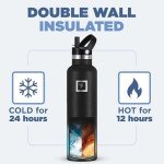 Twilight Blue Stainless Steel Hiking Water Bottle