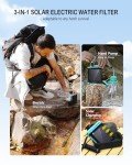 Portable Solar Water Filter with Pump and Light