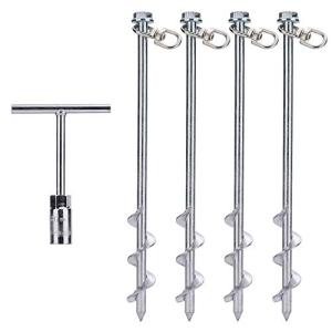 MightyPhine 12" Steel Ground Anchors - Set of 4